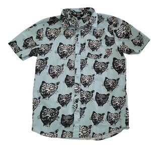 Volcom OBX Netflix Ozzy Cat Shirt Button Up Outer Banks John B Panther Leopard